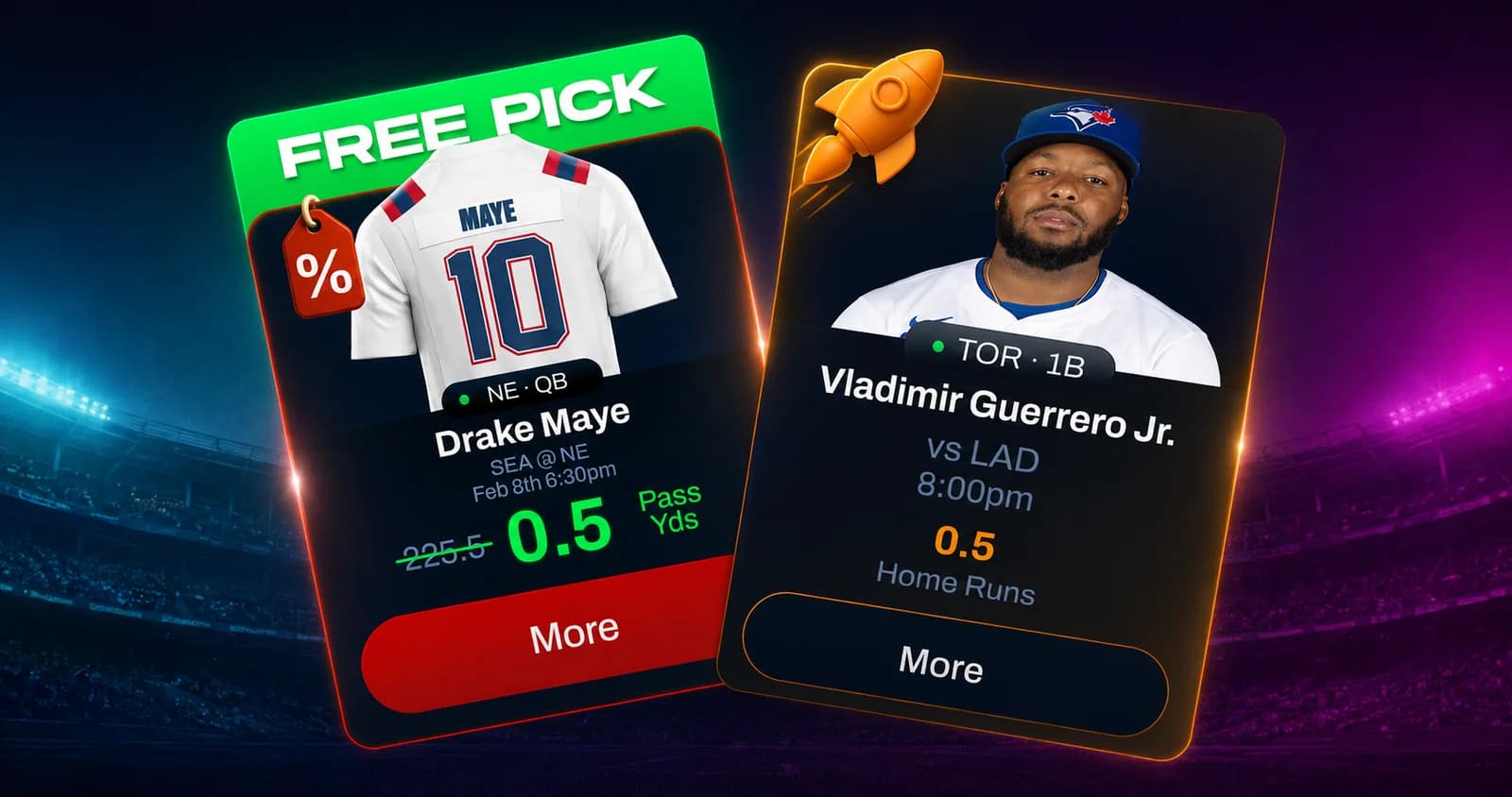 Player Picks Free Pick and Rocket market cards